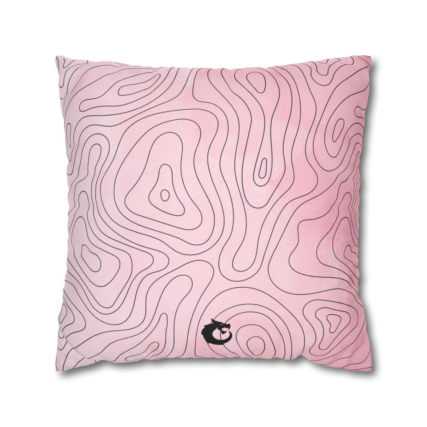 Spun Polyester Square Pillowcase - Pink Topo