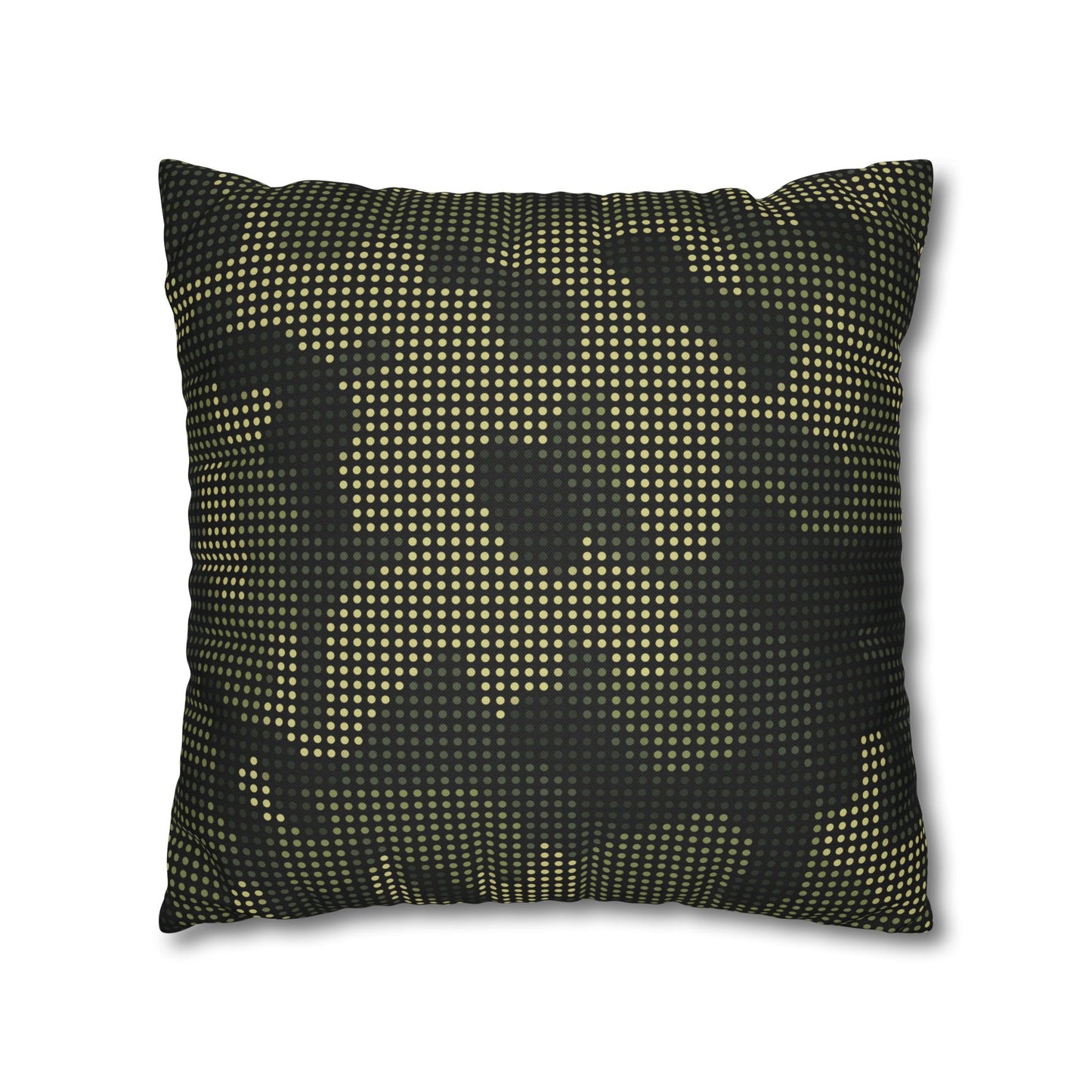 Spun Polyester Square Pillowcase - Green Tech Camo