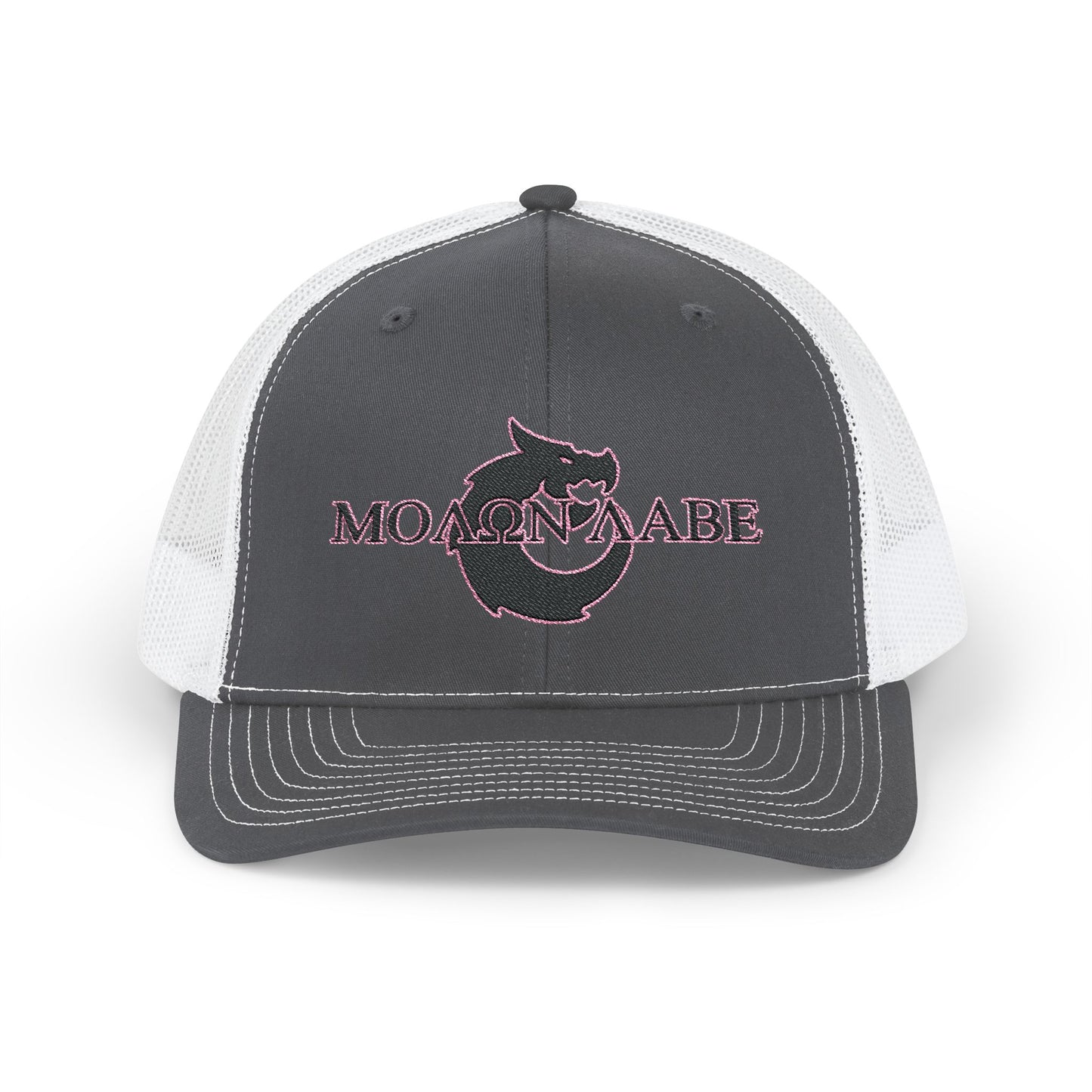 Snapback Trucker Cap - Molon Labe Pink Stitch