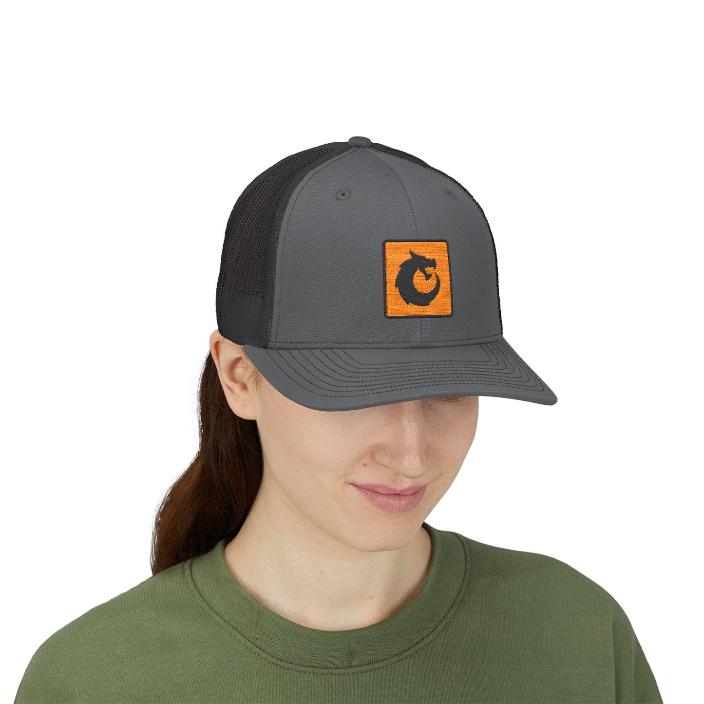 Snapback Trucker Cap - Orange Patch