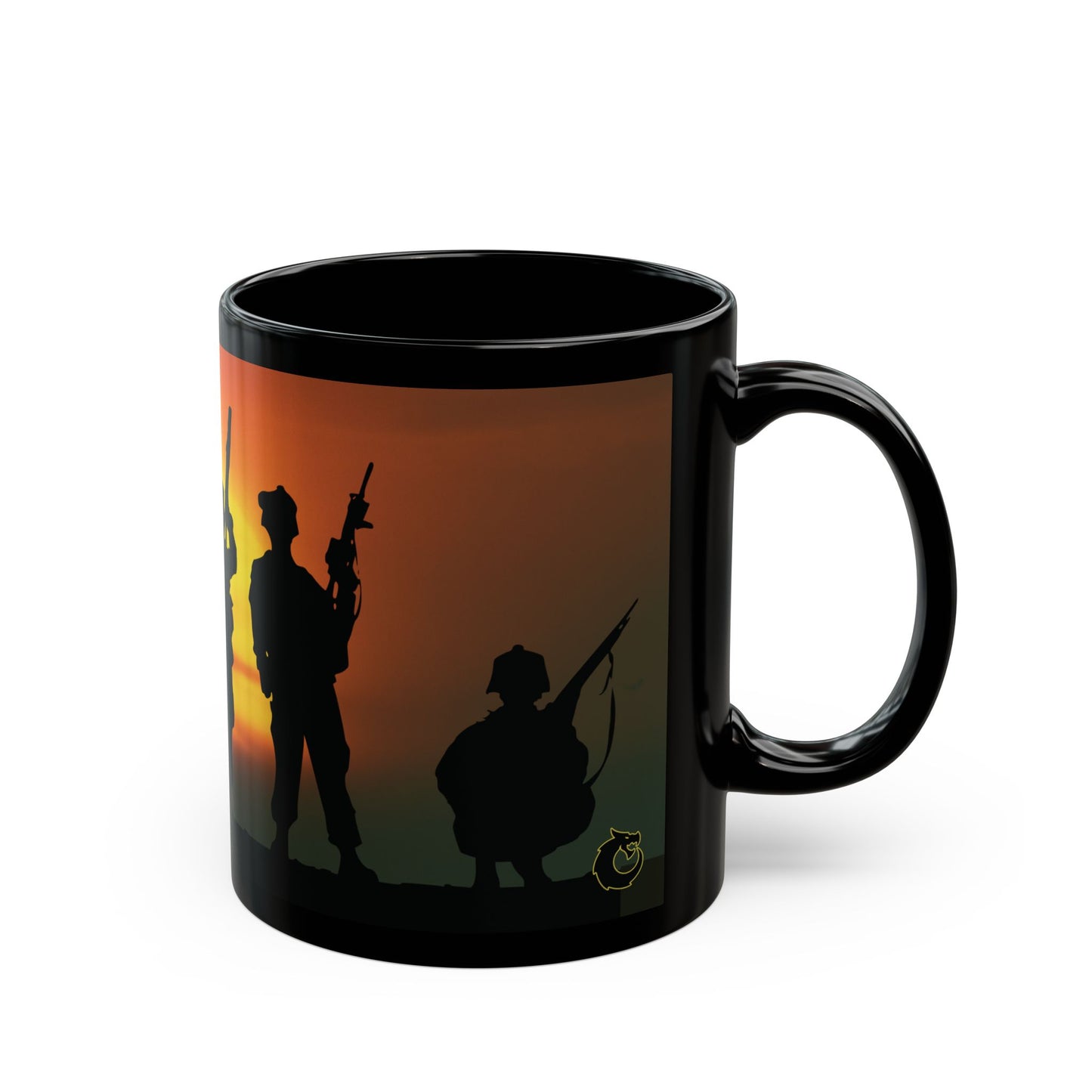 Military Tribute Black Mug - Perfect for Veterans Day & Armed Forces Appreciation