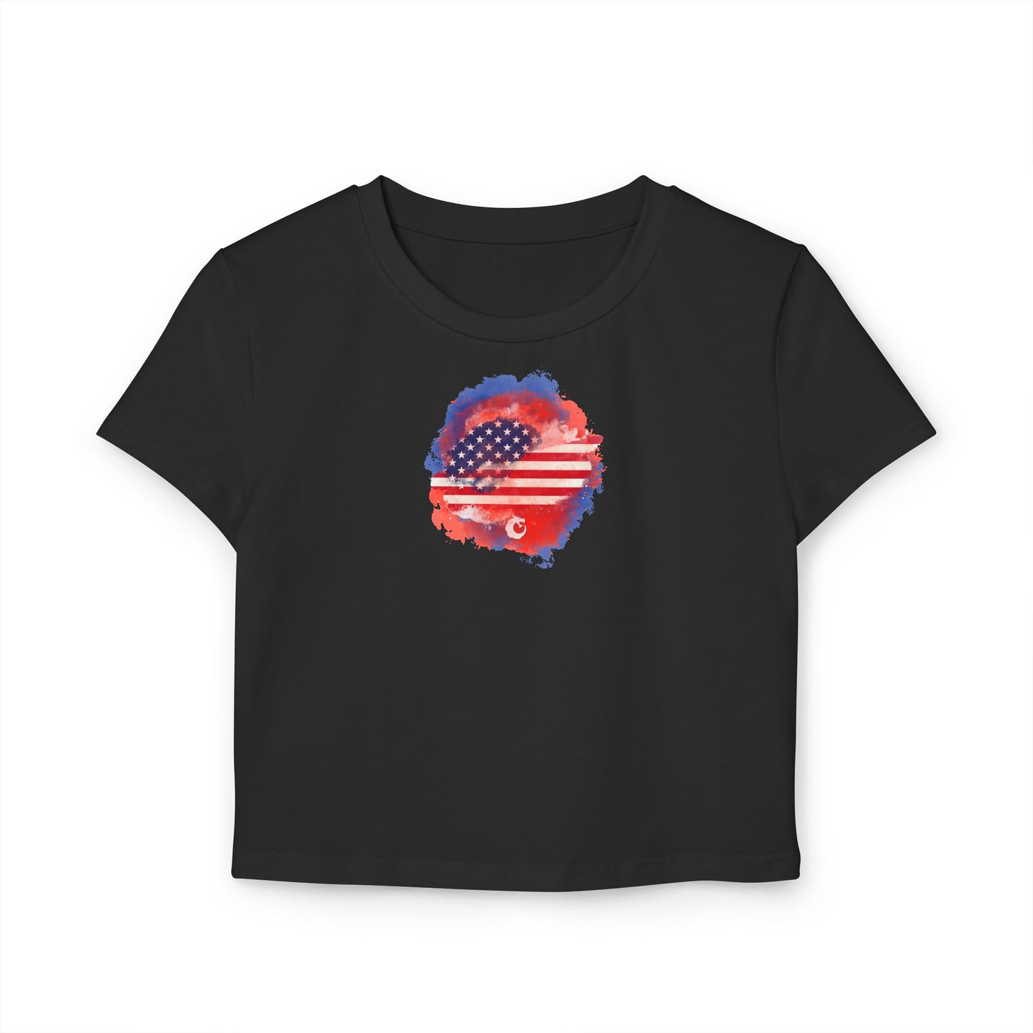 Women's Baby Tee - Watercolor Flag