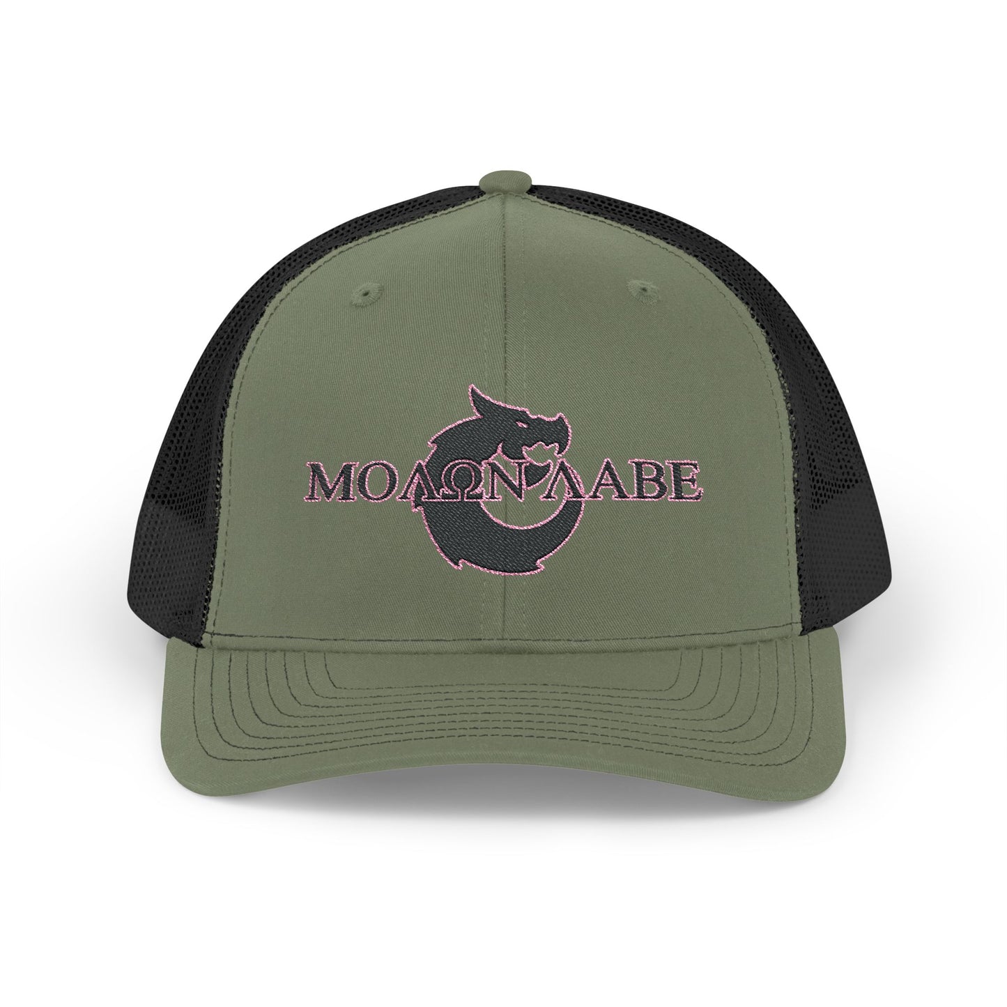 Snapback Trucker Cap - Molon Labe Pink Stitch