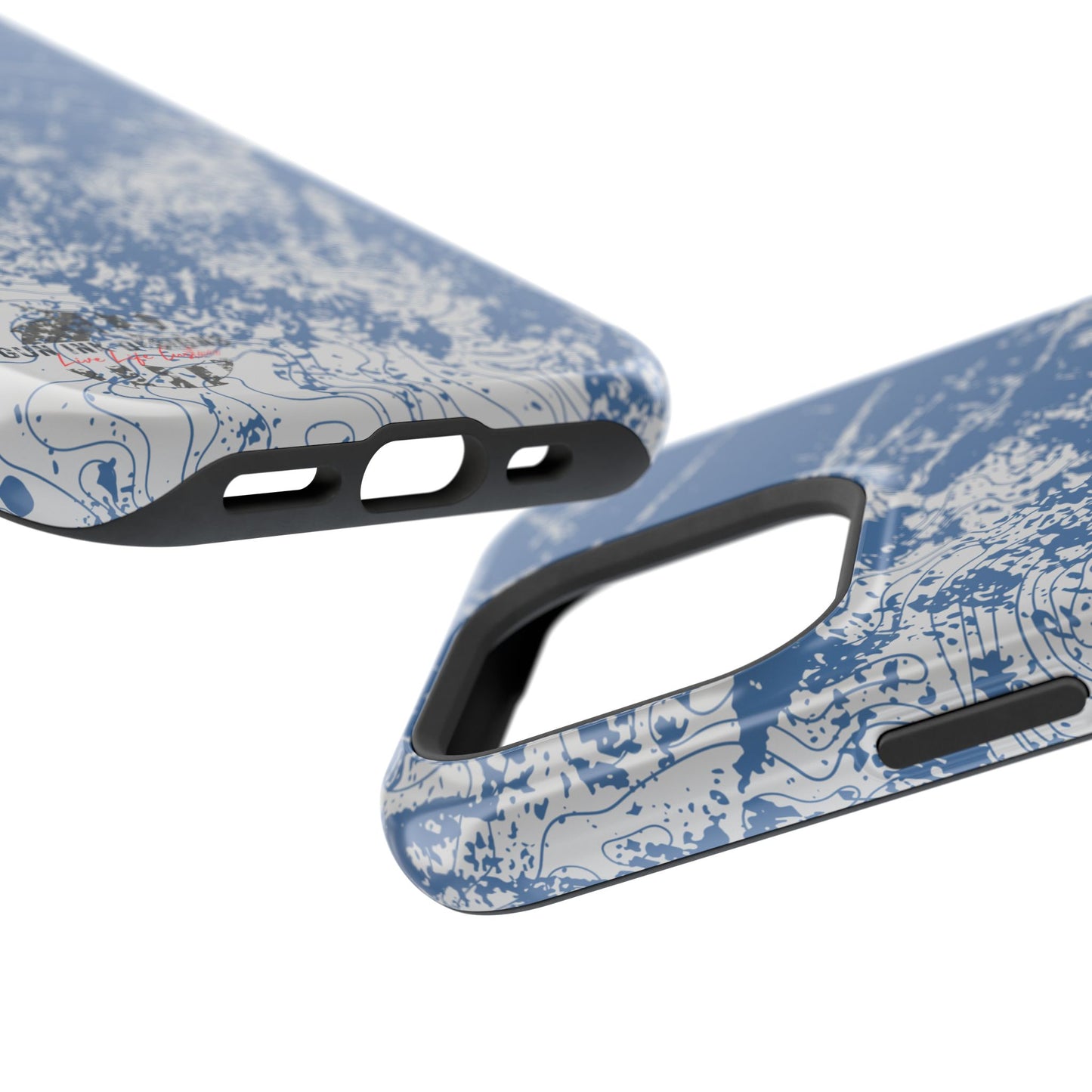 Magnetic Tough Phone Cases - Blue topo camo