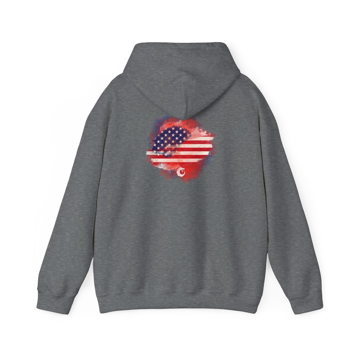 Heavy Blend™ Hooded Sweatshirt - Red Watercolor Flag