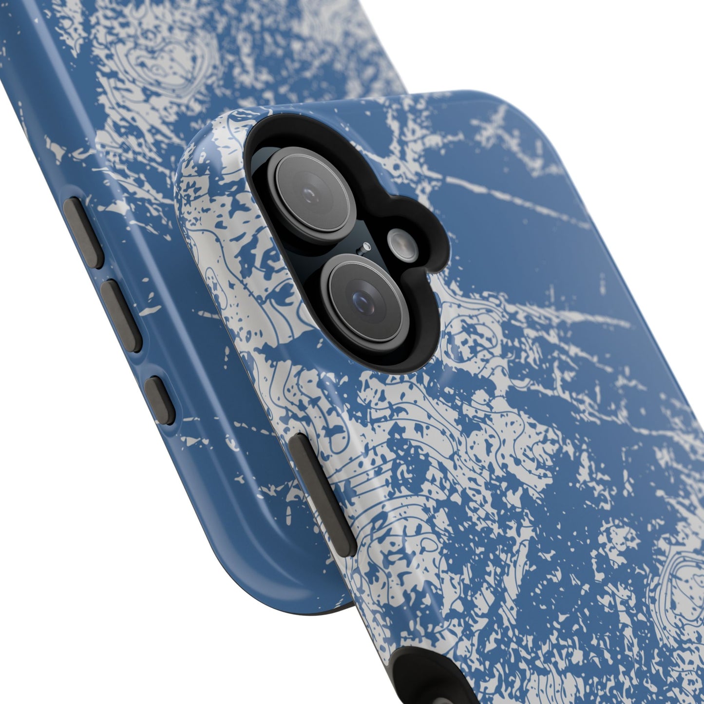 Magnetic Tough Phone Cases - Blue topo camo