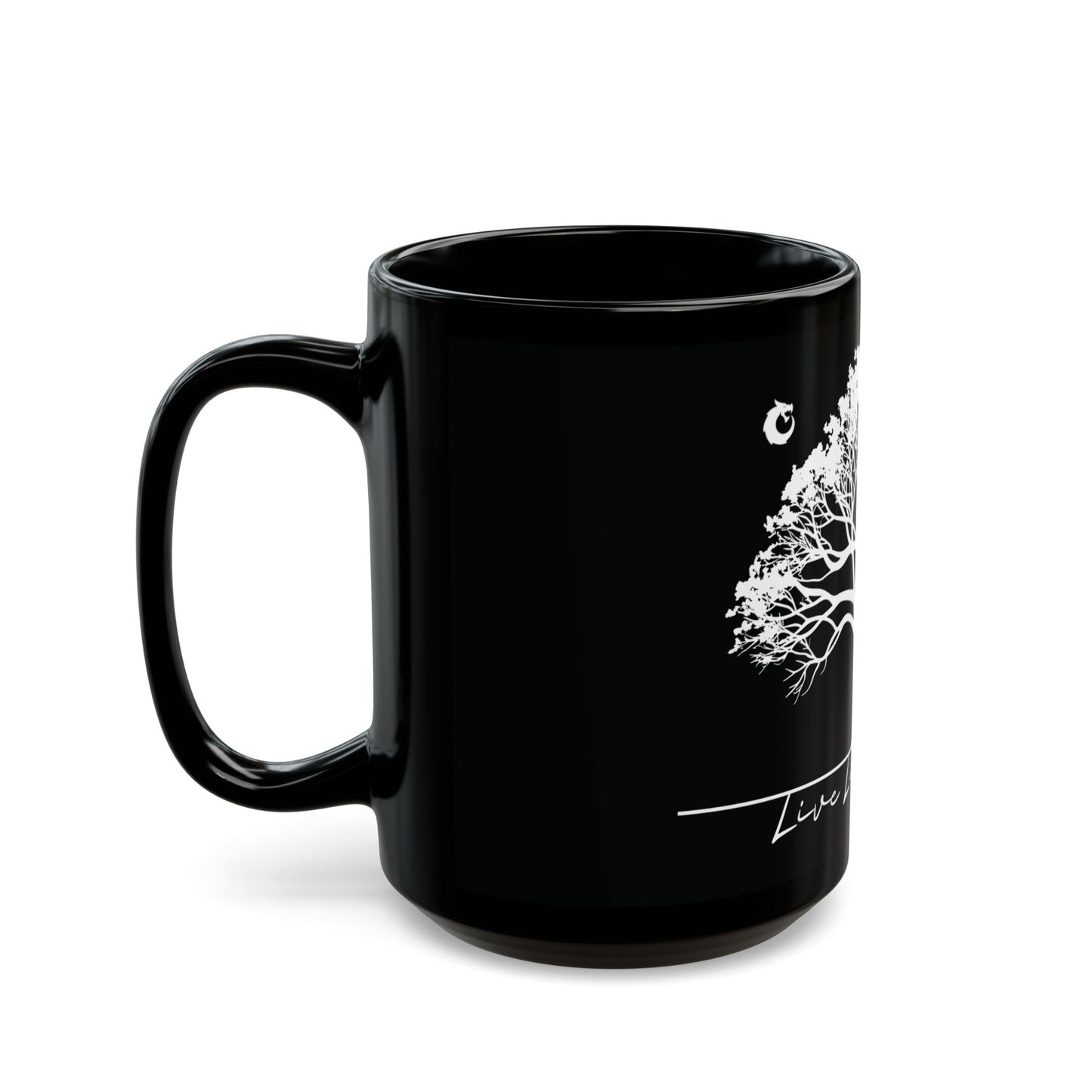 Black Mug (11oz, 15oz) - White Tree