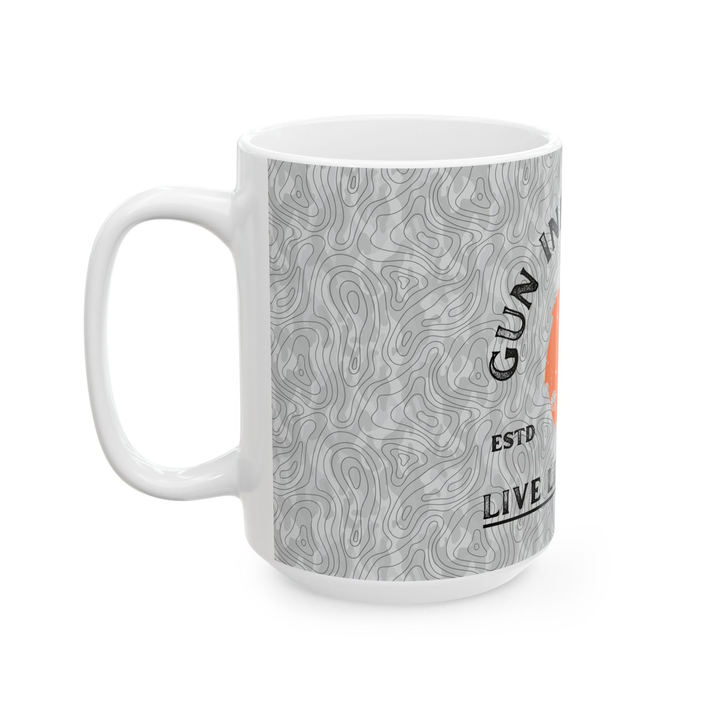 Ceramic Mug, (11oz, 15oz) - Light Topo Logo