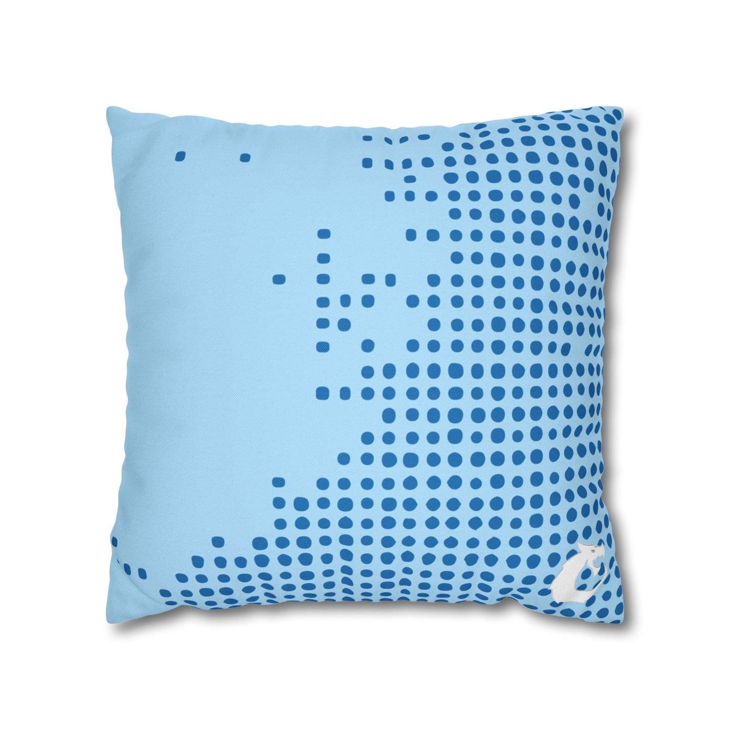 Spun Polyester Square Pillowcase - Blue Tech