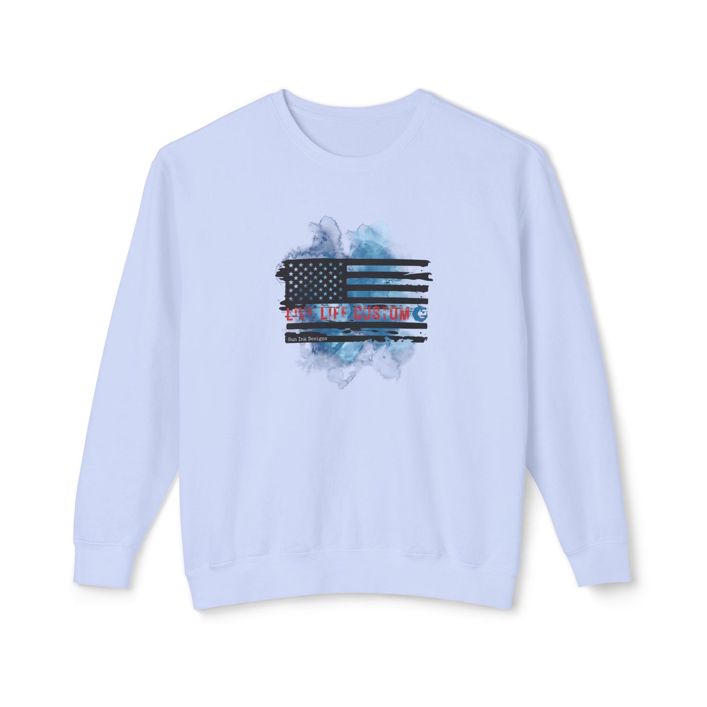 Lightweight Crewneck Sweatshirt - Water Color Flag