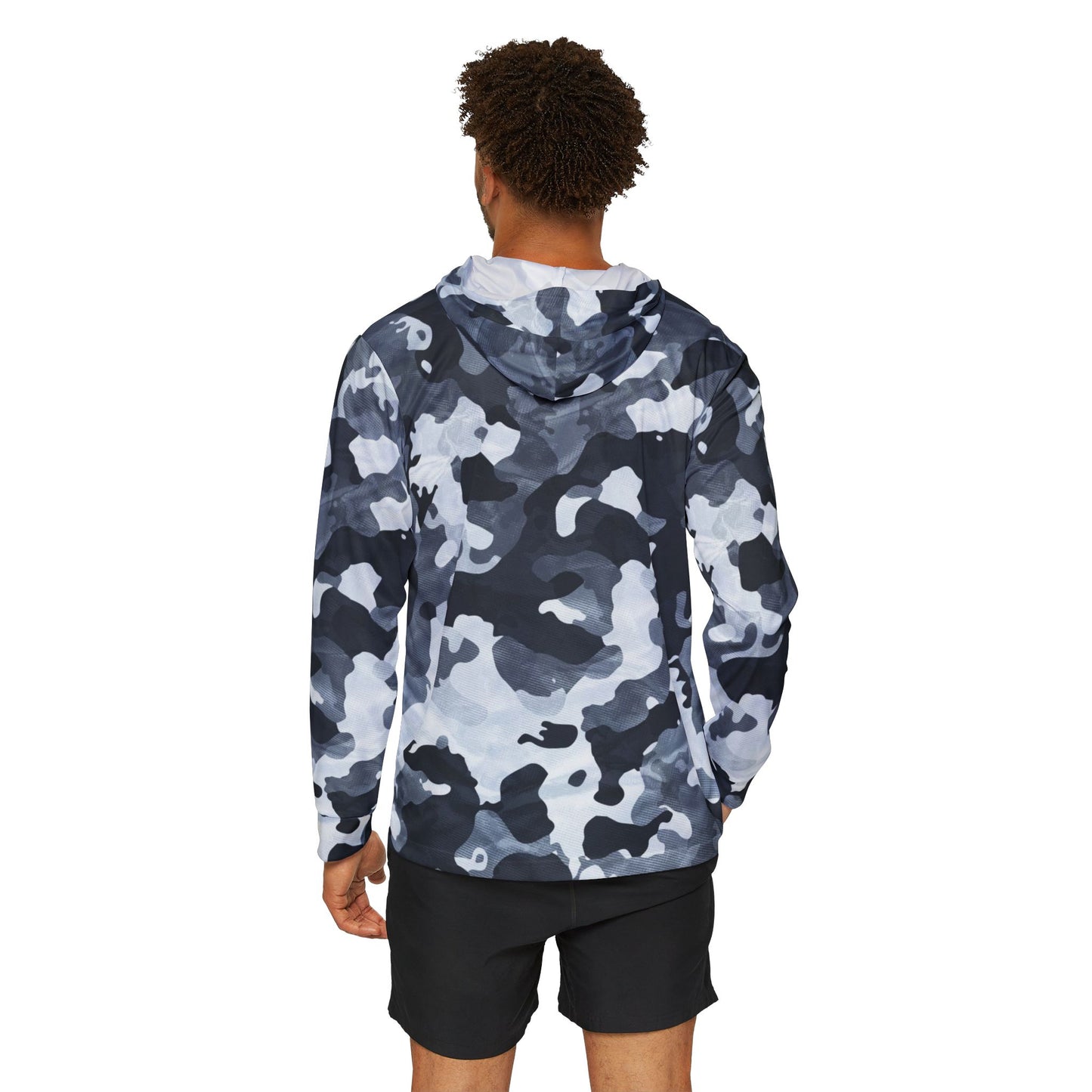 Men's Sports Warmup Hoodie - All Over Gray Camo