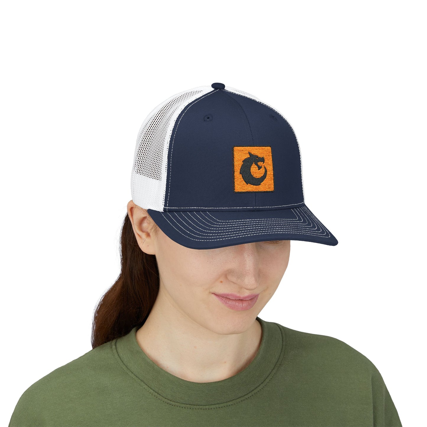 Snapback Trucker Cap - Orange Patch