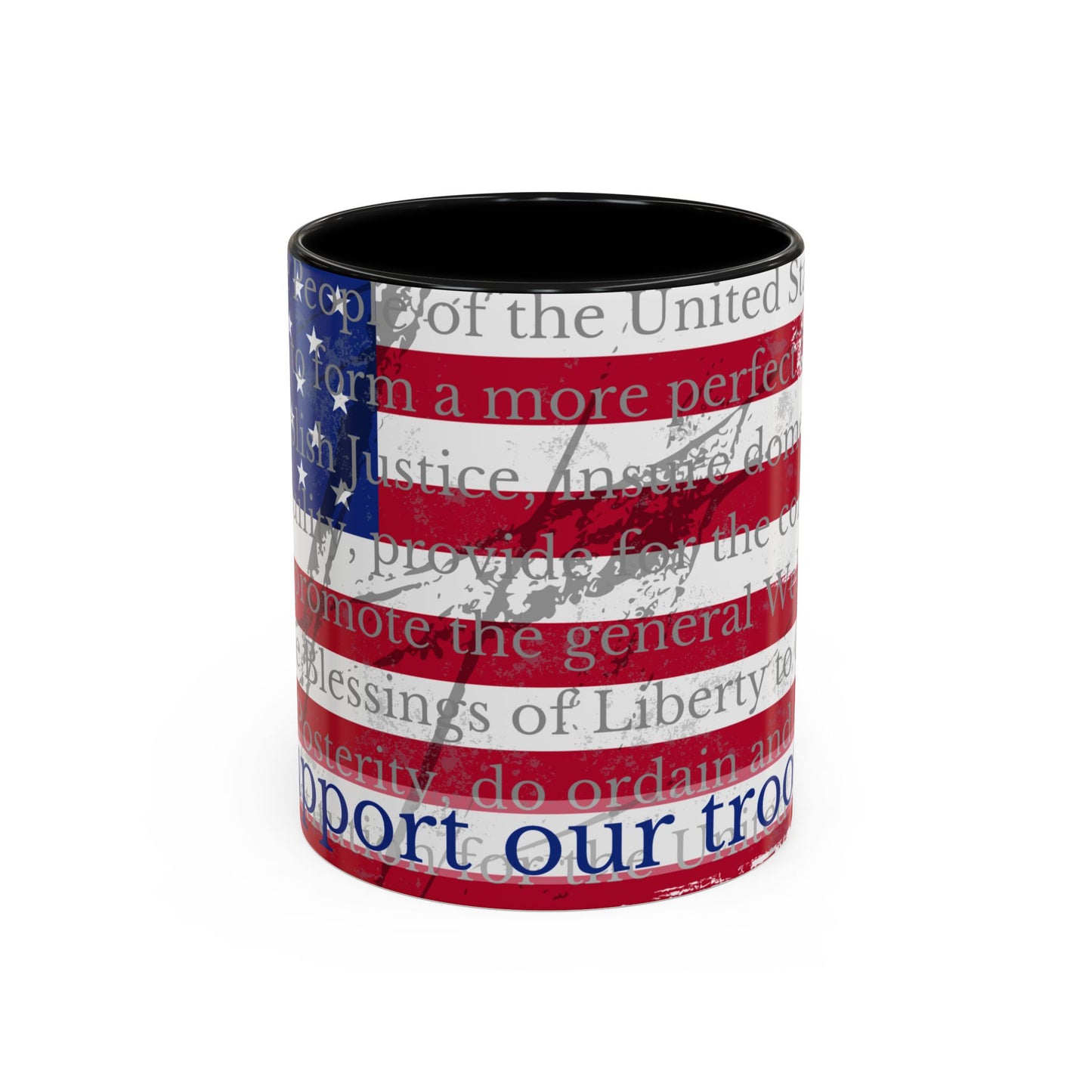 Accent Coffee Mug (11, 15oz) - Support Our Troops 2.0
