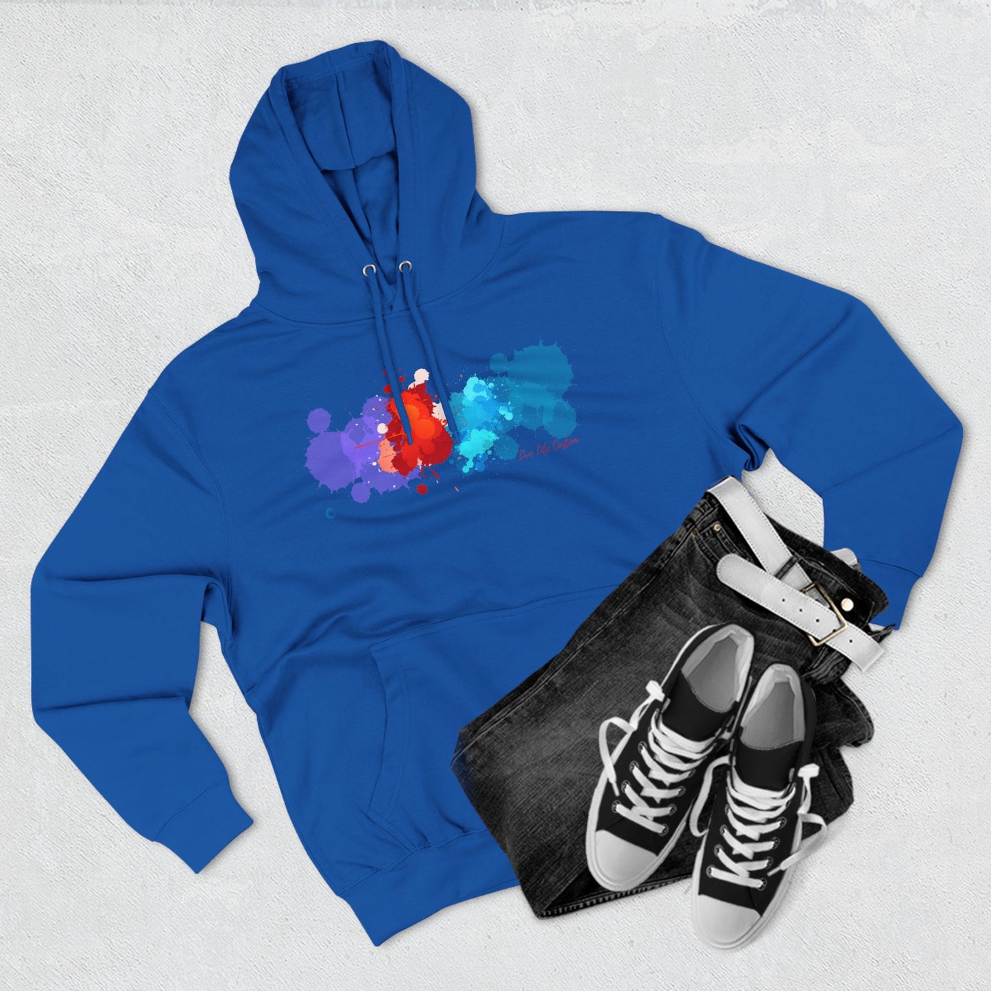 Three-Panel Fleece Hoodie - A Splash of Color