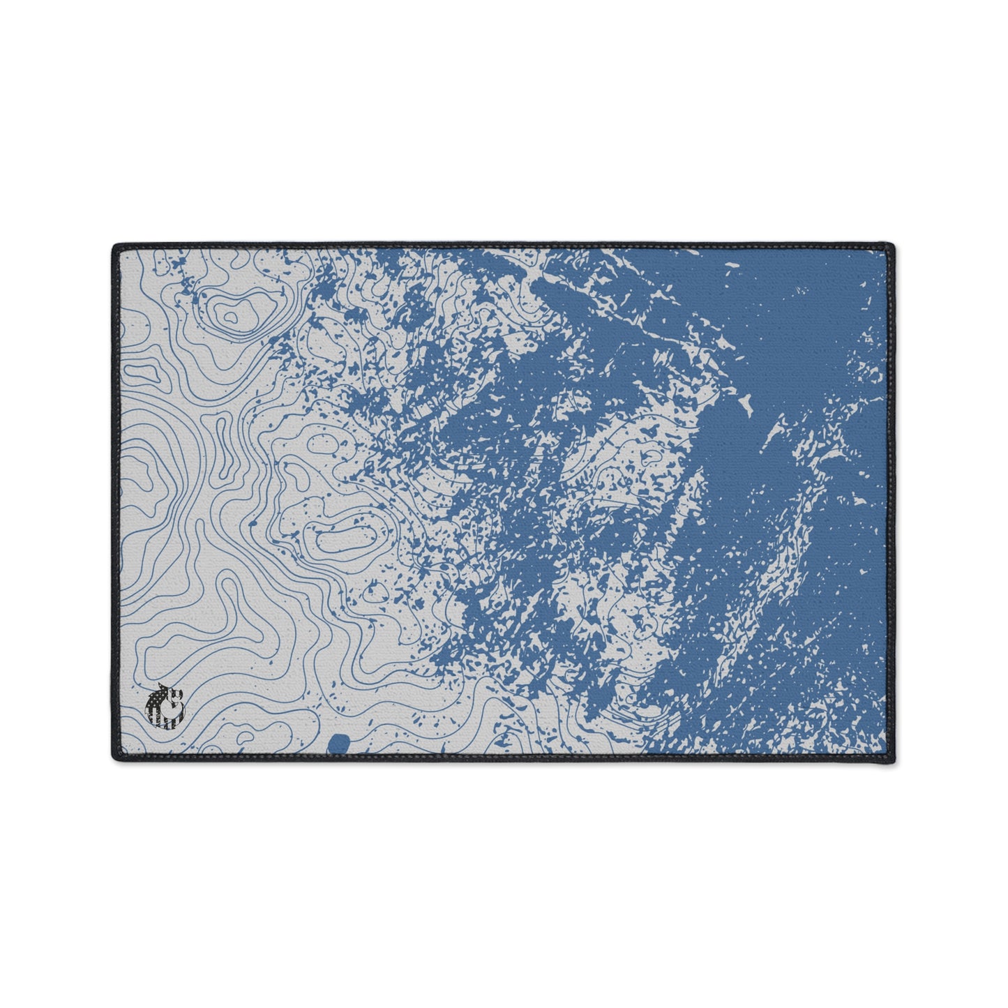 Stylish Heavy Duty Floor Mat - Blue Topographic Design