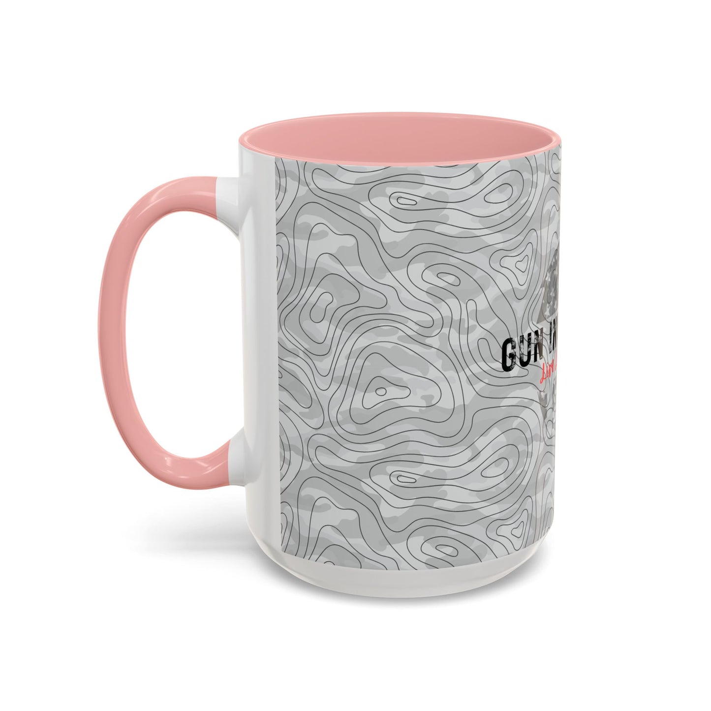 Accent Coffee Mug (11, 15oz) - Gray Topo Logo