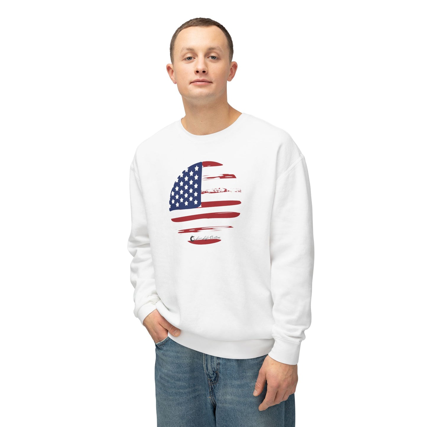 Unisex Lightweight Crewneck Sweatshirt - Circle Flag