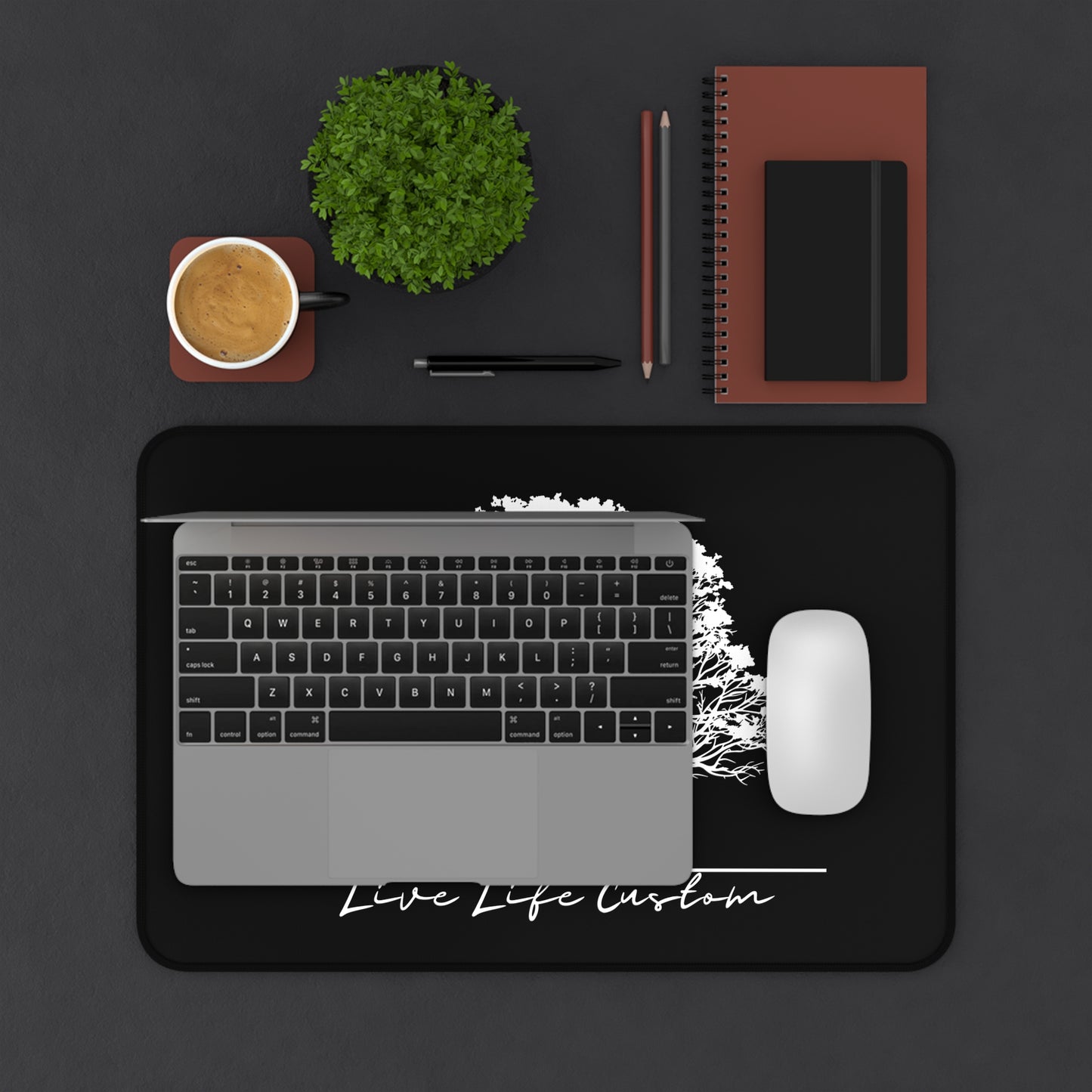 Desk Mat - White Tree