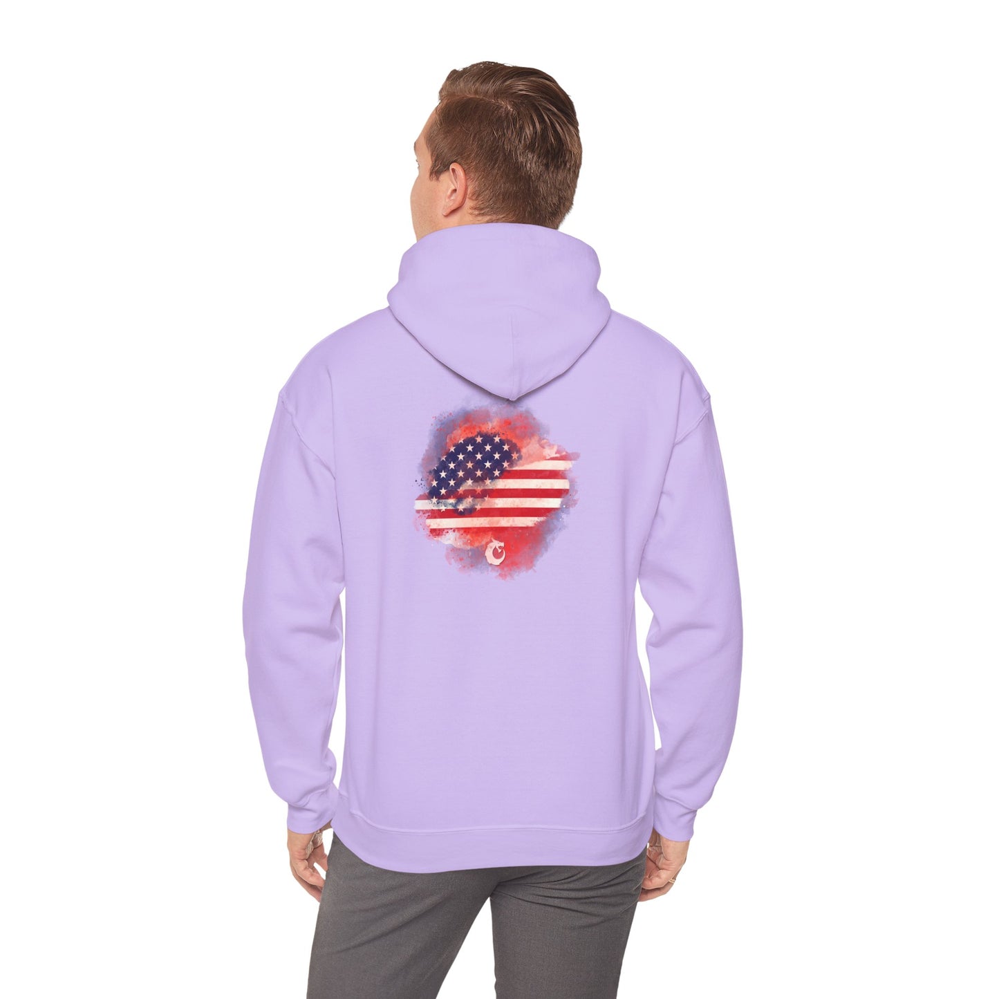 Heavy Blend™ Hooded Sweatshirt - Red Watercolor Flag