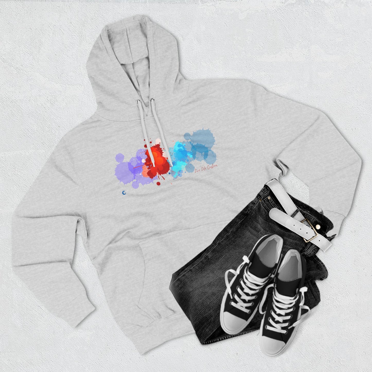 Three-Panel Fleece Hoodie - A Splash of Color