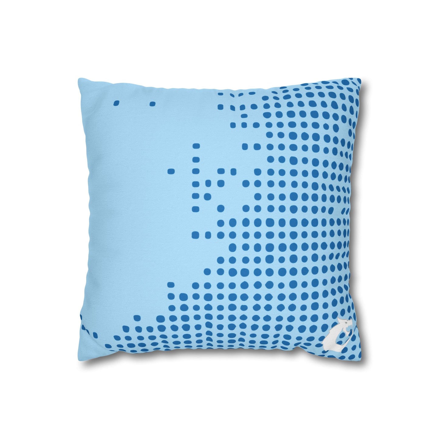 Spun Polyester Square Pillowcase - Blue Tech