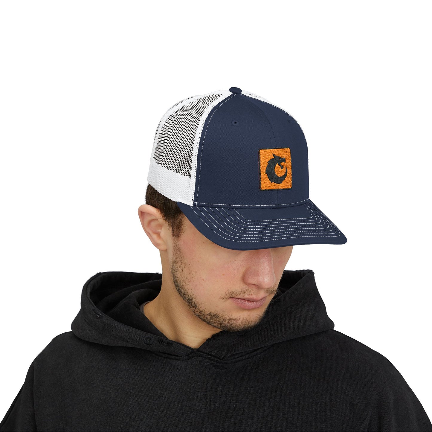 Snapback Trucker Cap - Orange Patch