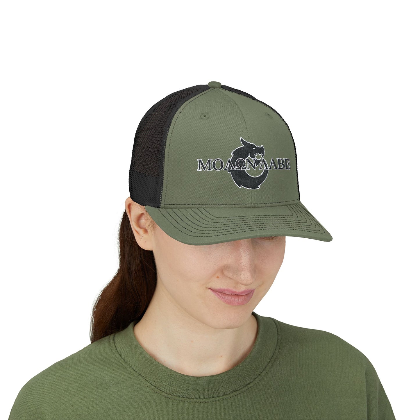 Snapback Trucker Cap - Molon Labe Dragon