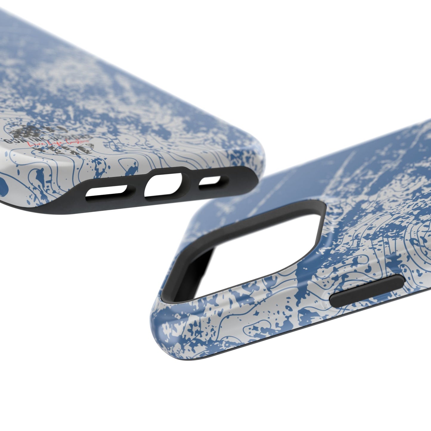 Magnetic Tough Phone Cases - Blue topo camo
