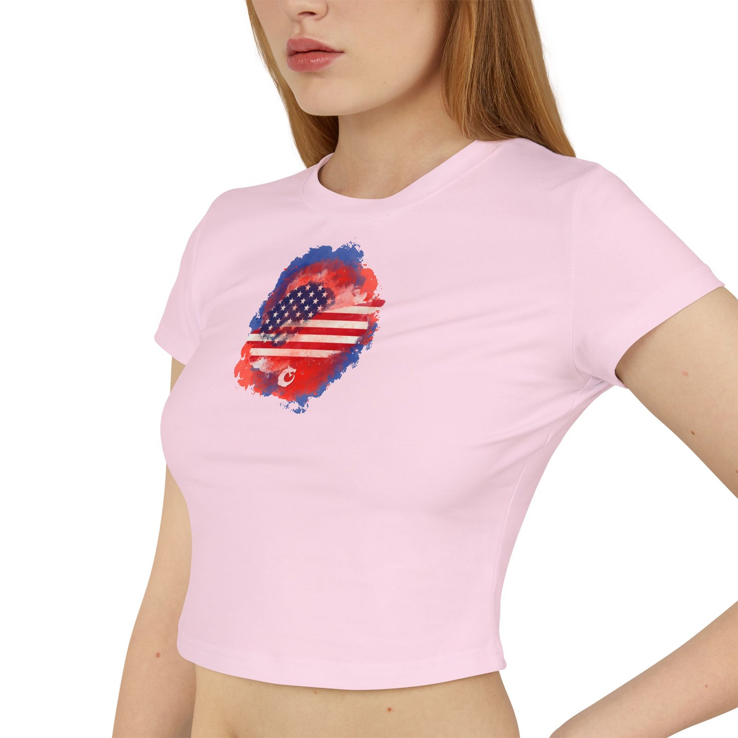 Women's Baby Tee - Watercolor Flag