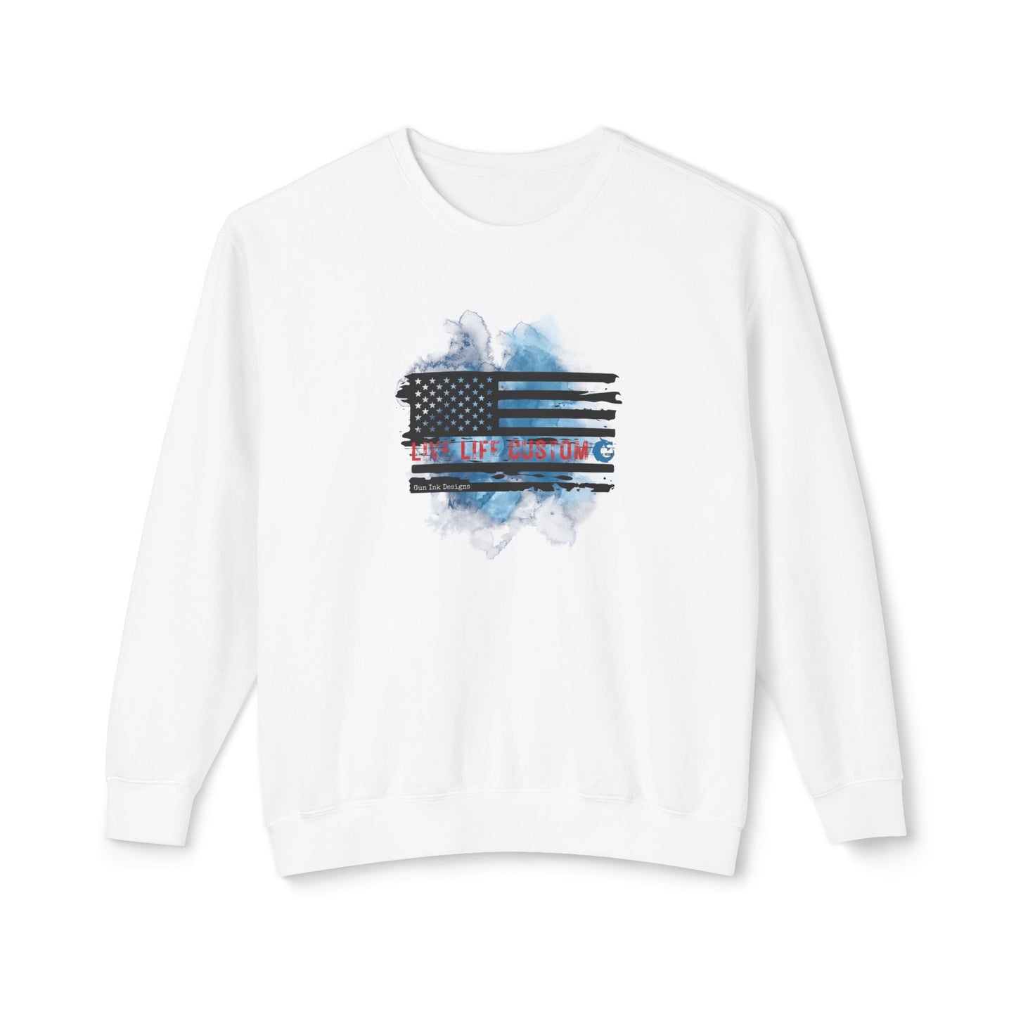 Lightweight Crewneck Sweatshirt - Water Color Flag
