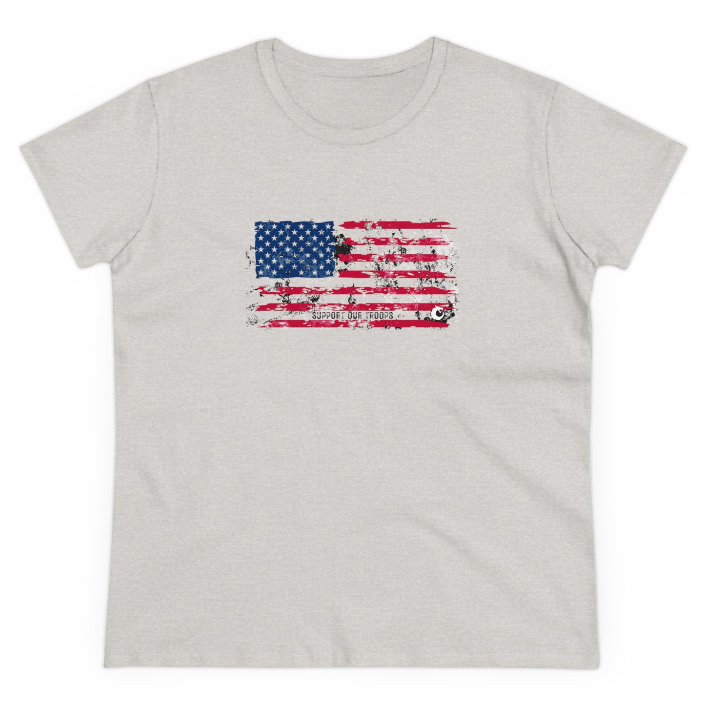 Women's Midweight Cotton Tee - Distressed Flag
