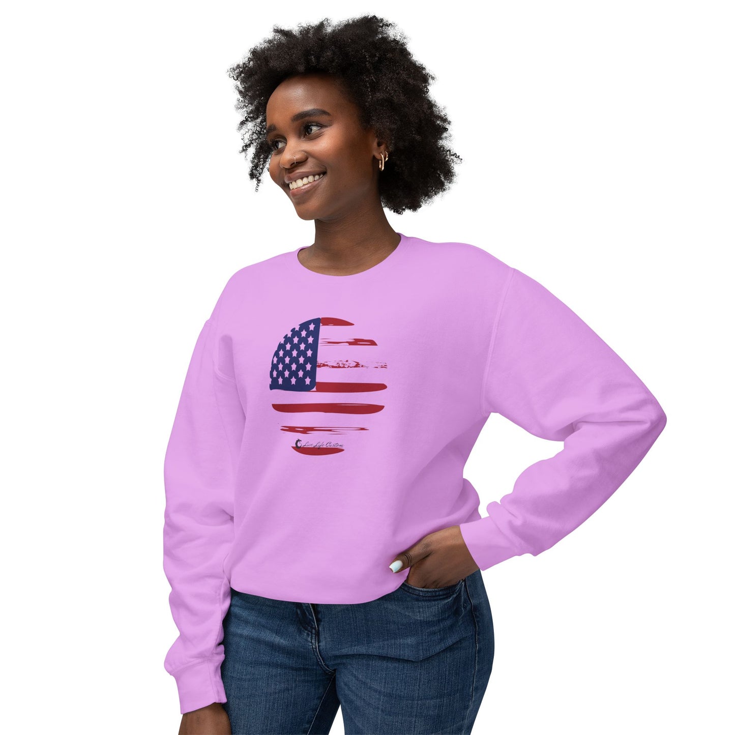 Unisex Lightweight Crewneck Sweatshirt - Circle Flag