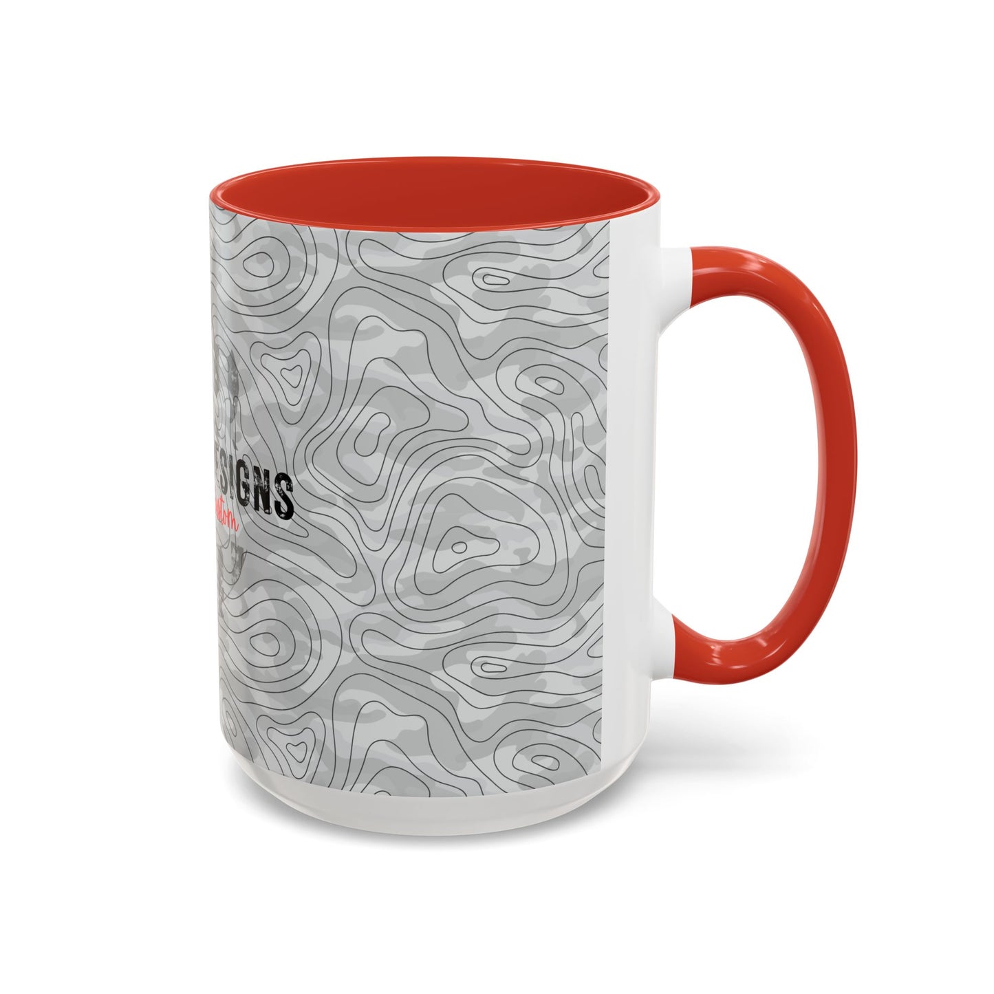 Accent Coffee Mug (11, 15oz) - Gray Topo Logo