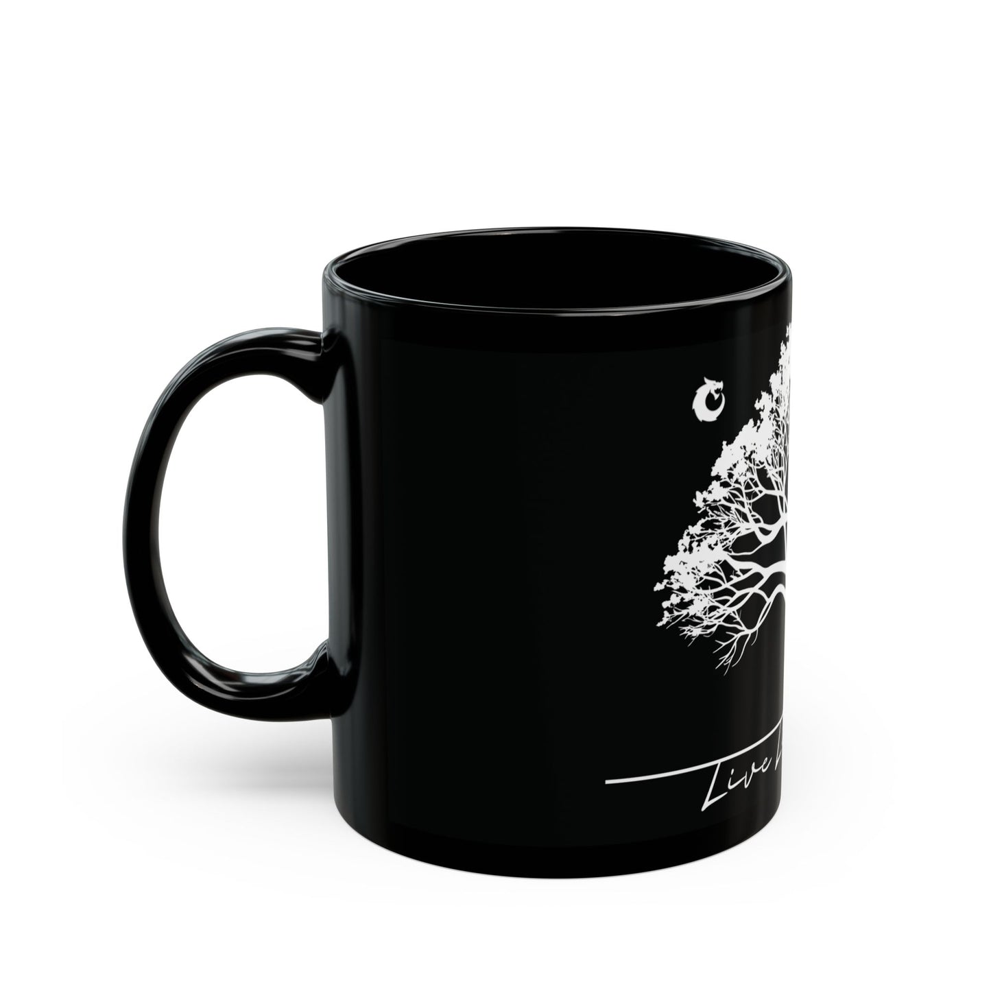 Black Mug (11oz, 15oz) - White Tree