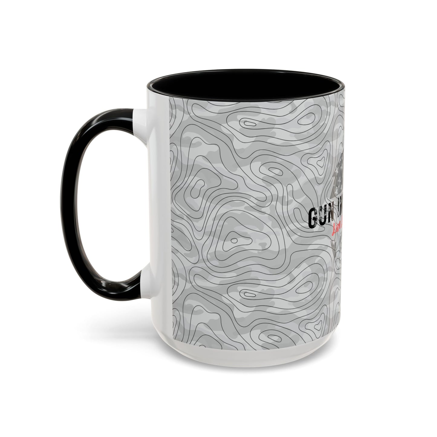 Accent Coffee Mug (11, 15oz) - Gray Topo Logo