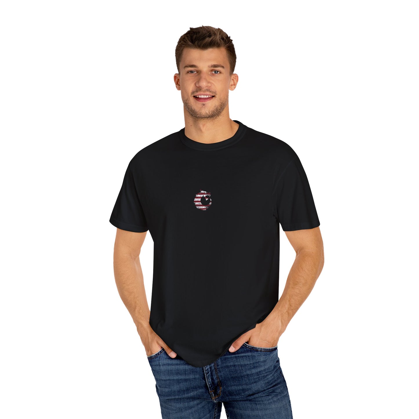 Garment-Dyed T-shirt - American Flag circle
