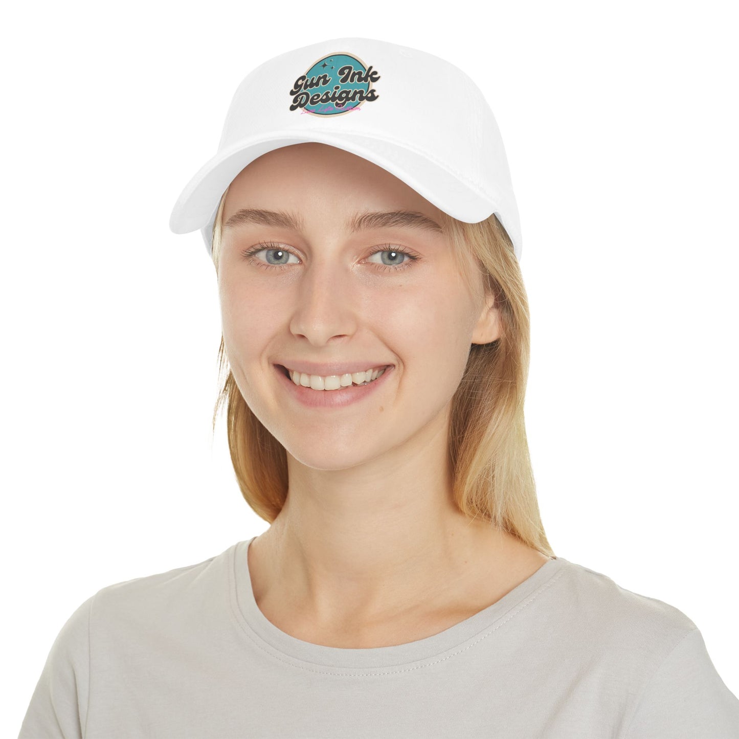 Low Profile Baseball Cap - Teal Circle