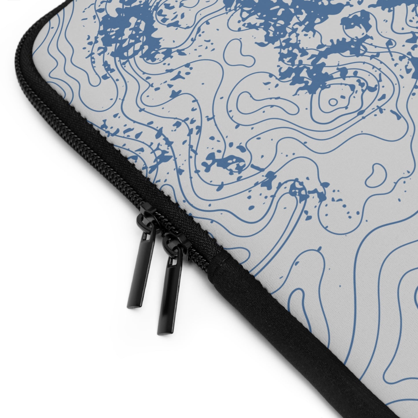 Abstract Blue Topo Laptop, iPad Sleeve, Stylish Computer Bag, Gift for College Students, Eco-Friendly Design
