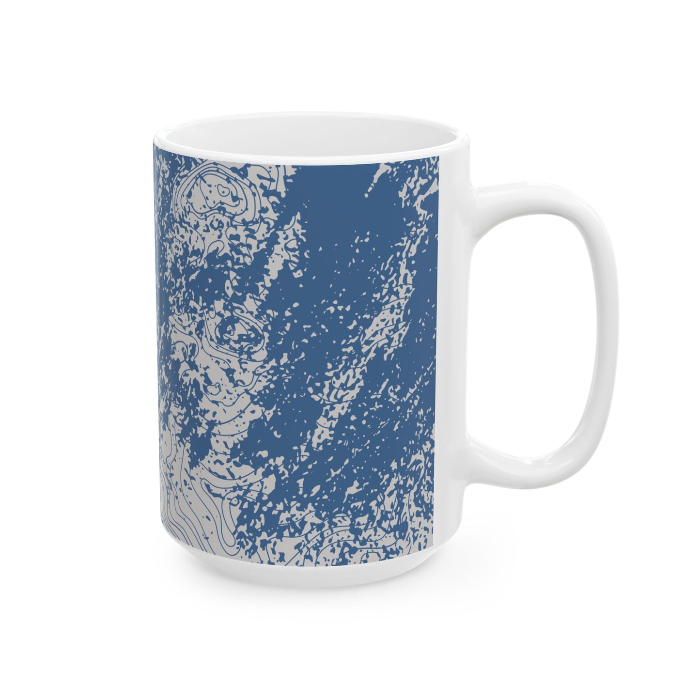 Ceramic Mug, (11oz, 15oz) - Blue Topo
