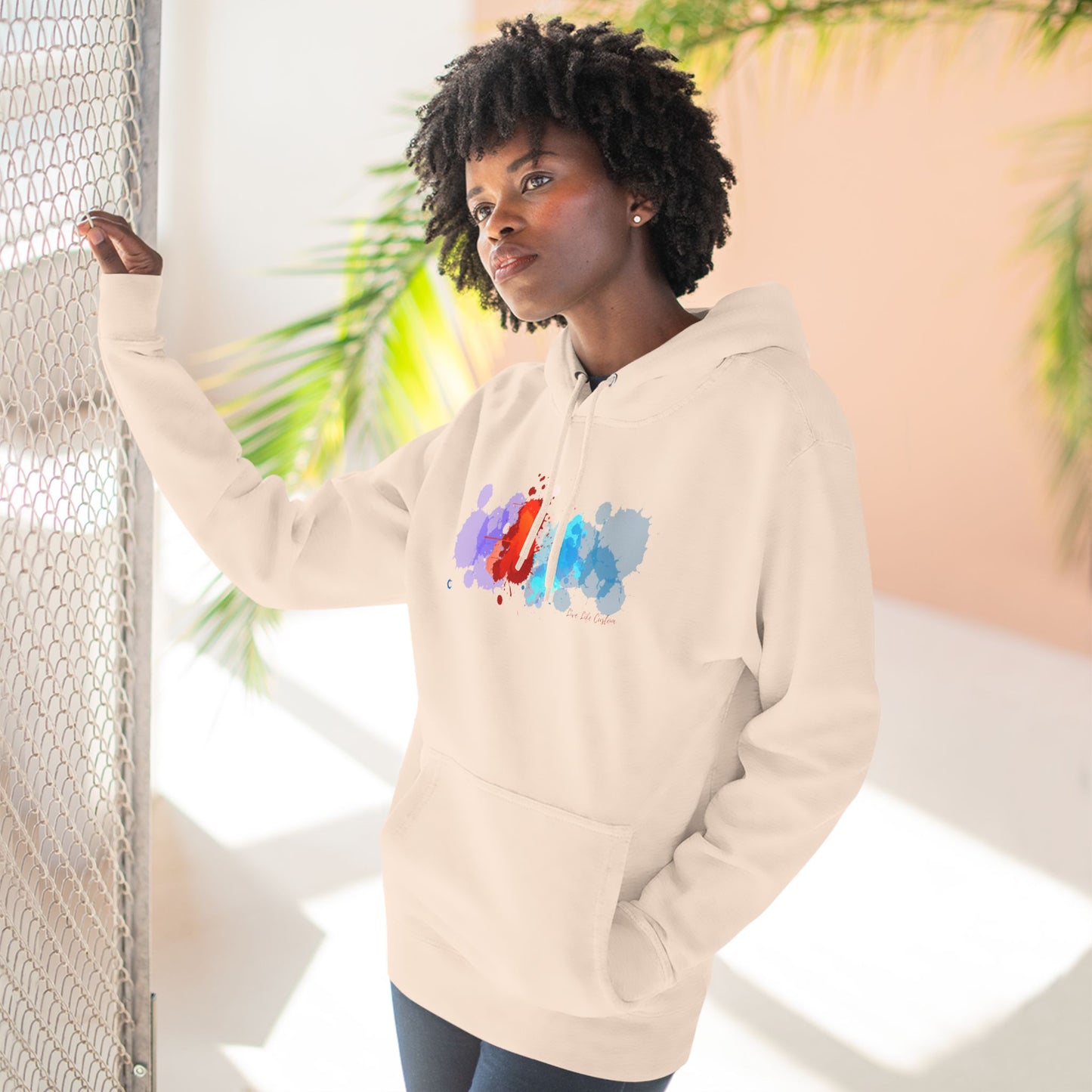 Three-Panel Fleece Hoodie - A Splash of Color