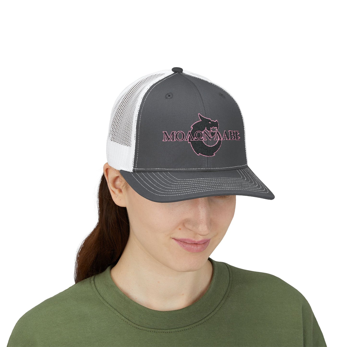 Snapback Trucker Cap - Molon Labe Pink Stitch