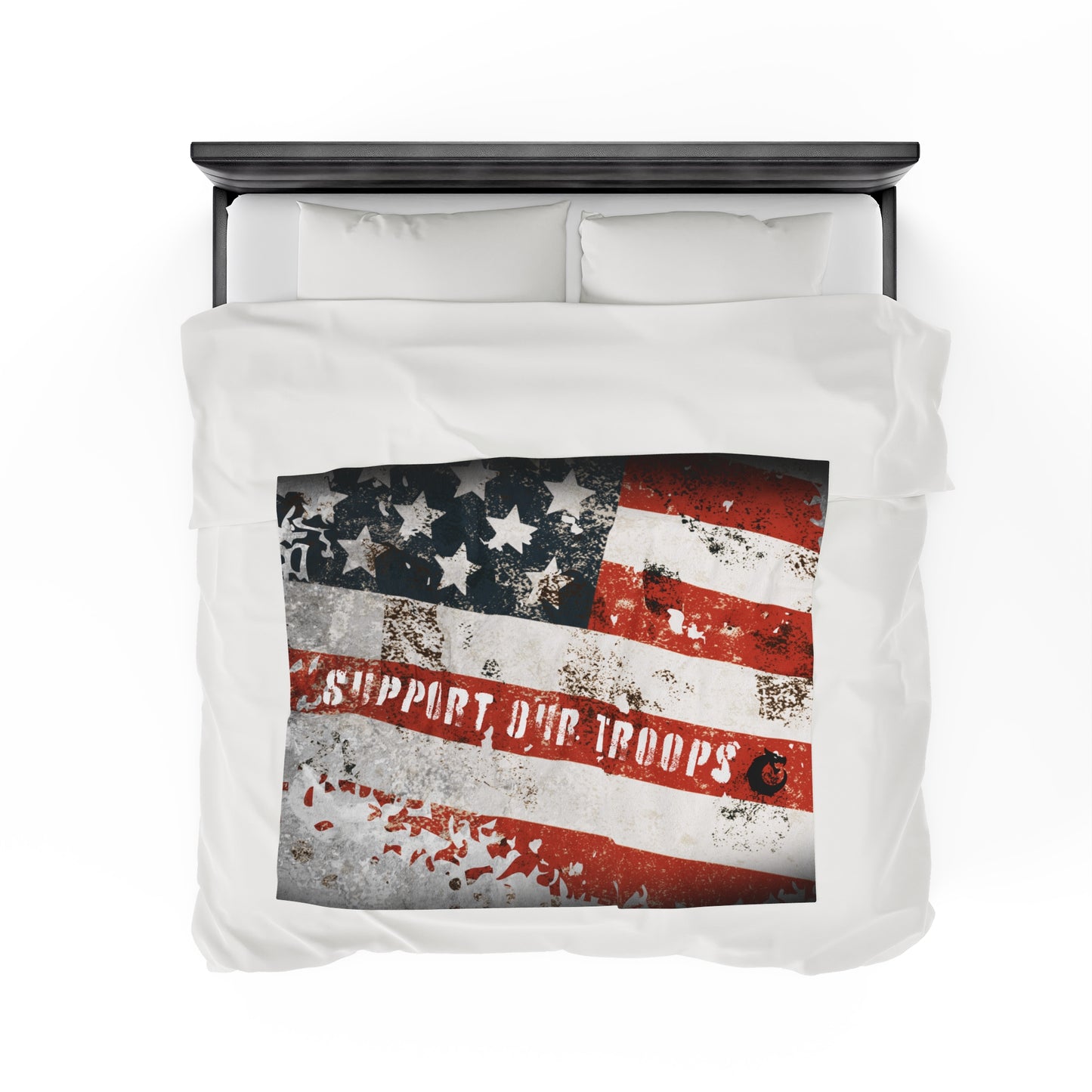Velveteen Plush Blanket - Support Our Troops
