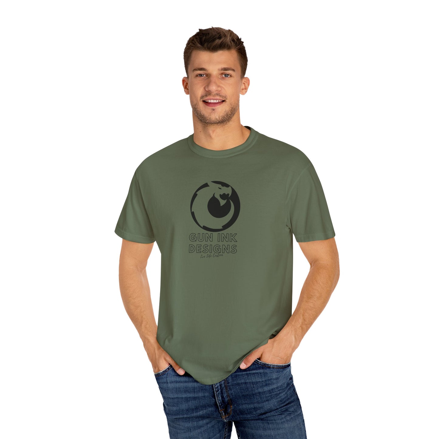 Garment-Dyed T-shirt - Black Circle Dragon