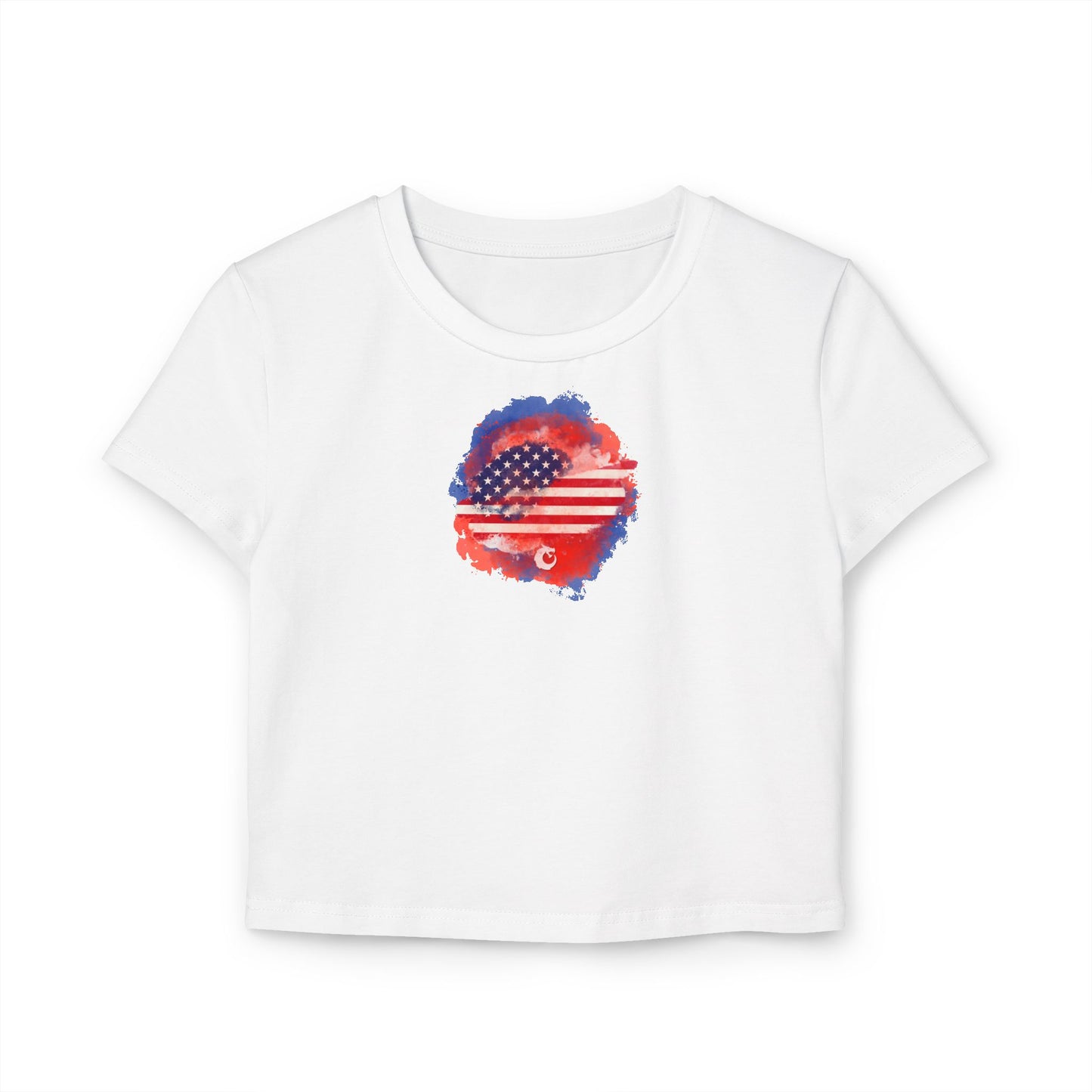 Women's Baby Tee - Watercolor Flag