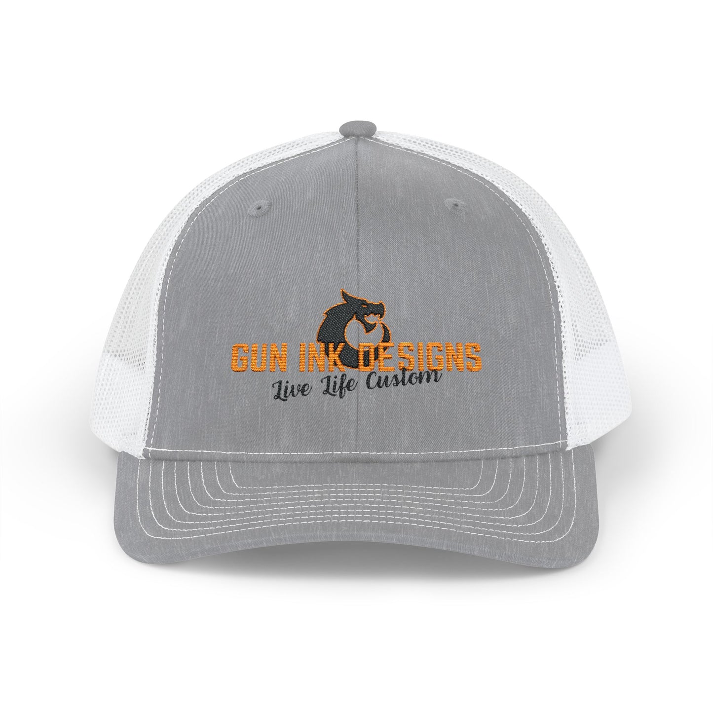Snapback Trucker Cap - Black/ Orange Logo