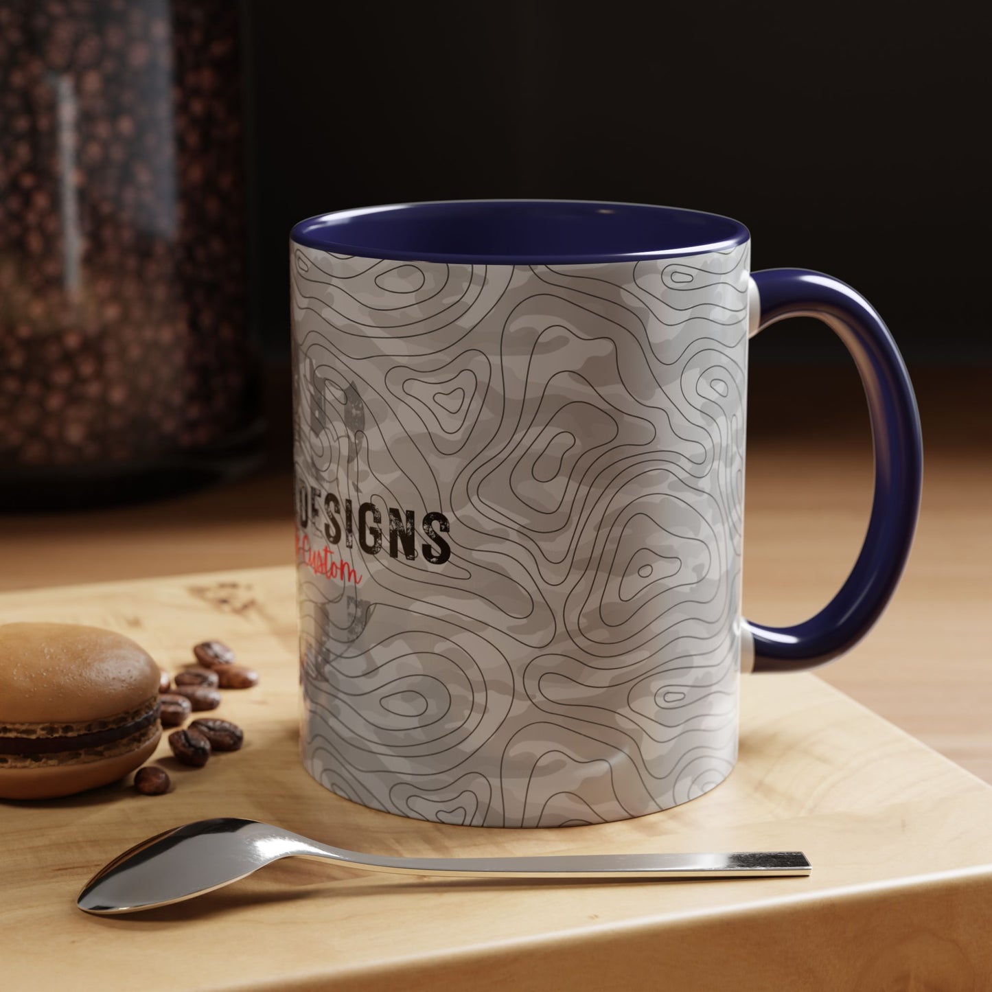Accent Coffee Mug (11, 15oz) - Gray Topo Logo