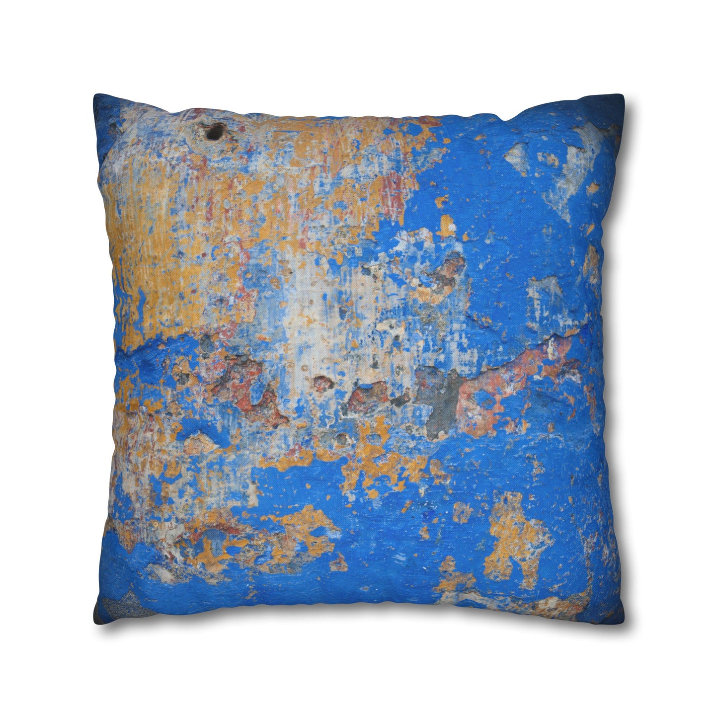 Spun Polyester Square Pillowcase - Blue Wall