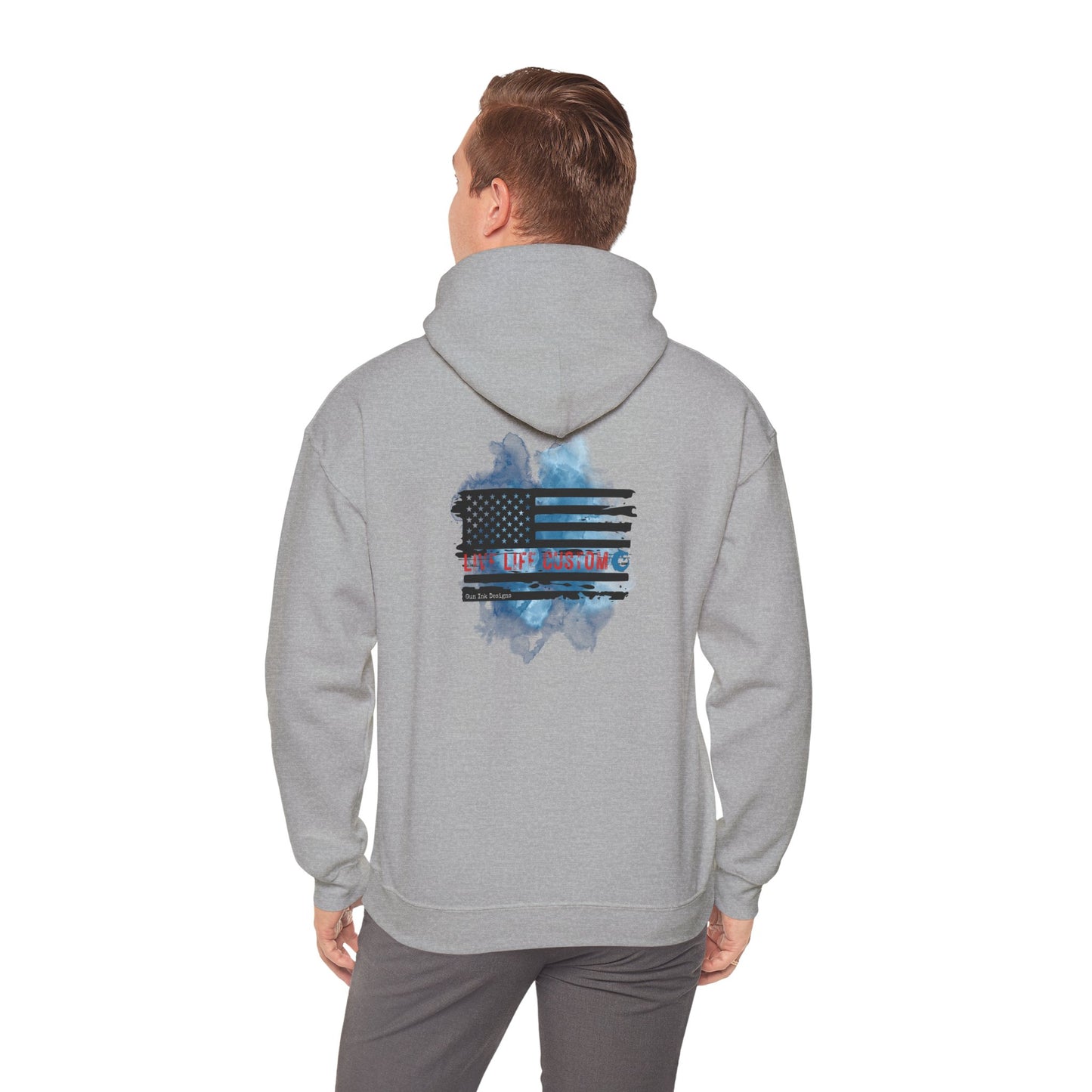 Heavy Blend™ Hooded Sweatshirt - Water Color Flag
