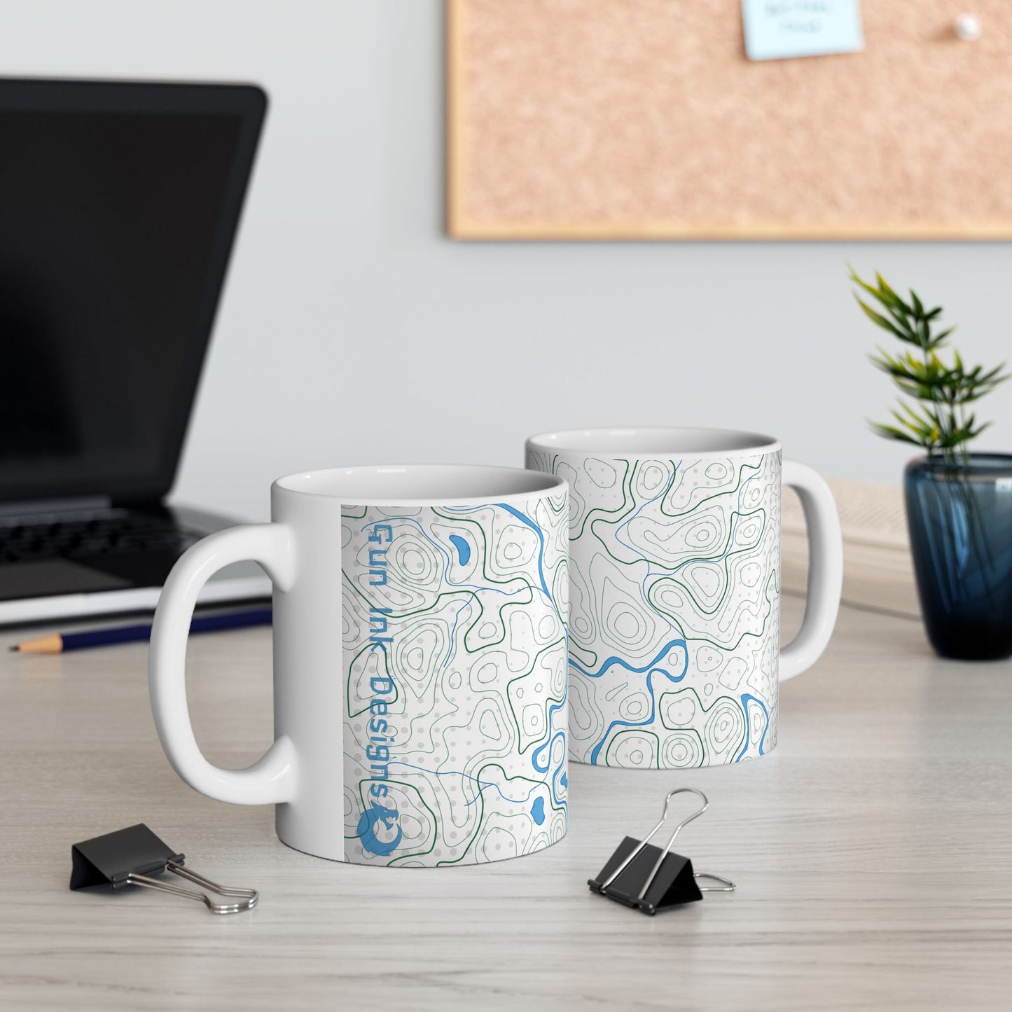 Topographic Ceramic Mug – Perfect for Outdoor Enthusiasts & Coffee Lovers