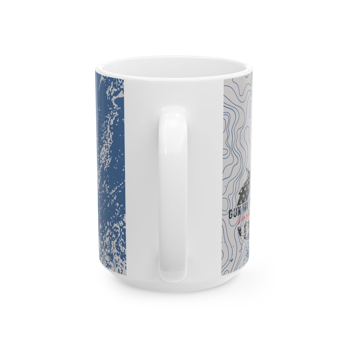 Ceramic Mug, (11oz, 15oz) - Blue Topo